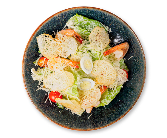 Салат цезарь с креветками 1